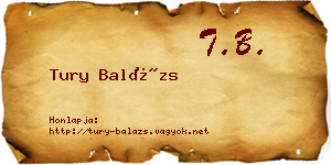 Tury Balázs névjegykártya