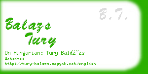 balazs tury business card